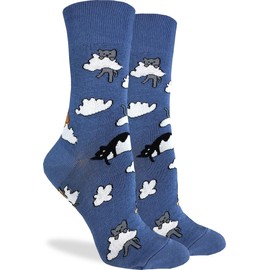 Good Luck Sock Women's Cloud Cat Socks, Adult, Shoe Size 5-9