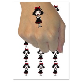 Creepy Spooky Horror Girl Doll Puppet Temporary Tattoo Water Resistant Fake Body Art Set Collection - 54 1" Tattoos (1 Sheet)