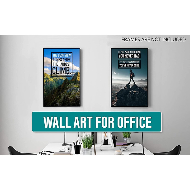 KARTMEN Inspirational Motivational Multicolour Wall Art for Wall Decor, 12x18