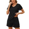 werfami Womens Pajama Sets Shorts 2 Piece Summer Short Sleeve