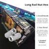 Hilitand 10 Pcs Long Rod Nut Hex Coupling Nuts Hexagonal