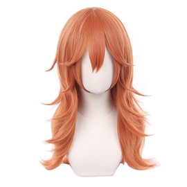 Orange Rock Wig, Cosplay, Full Wig, Cosplay Accessory, For Disguises, Heat Resistant Wig with Net Included, Comic Events, Halloween, Christmas, Cultural Festivals, School Festivals