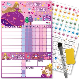 EkiShoal Kids Chore Chart Magnetic Set - 5 in 1 - Reward Chart for Kids, Good Behavior Chart for Kids at Home, My Responsibility Chart for Kids, Magnetic Reward Chart for Kids Behavior - Large