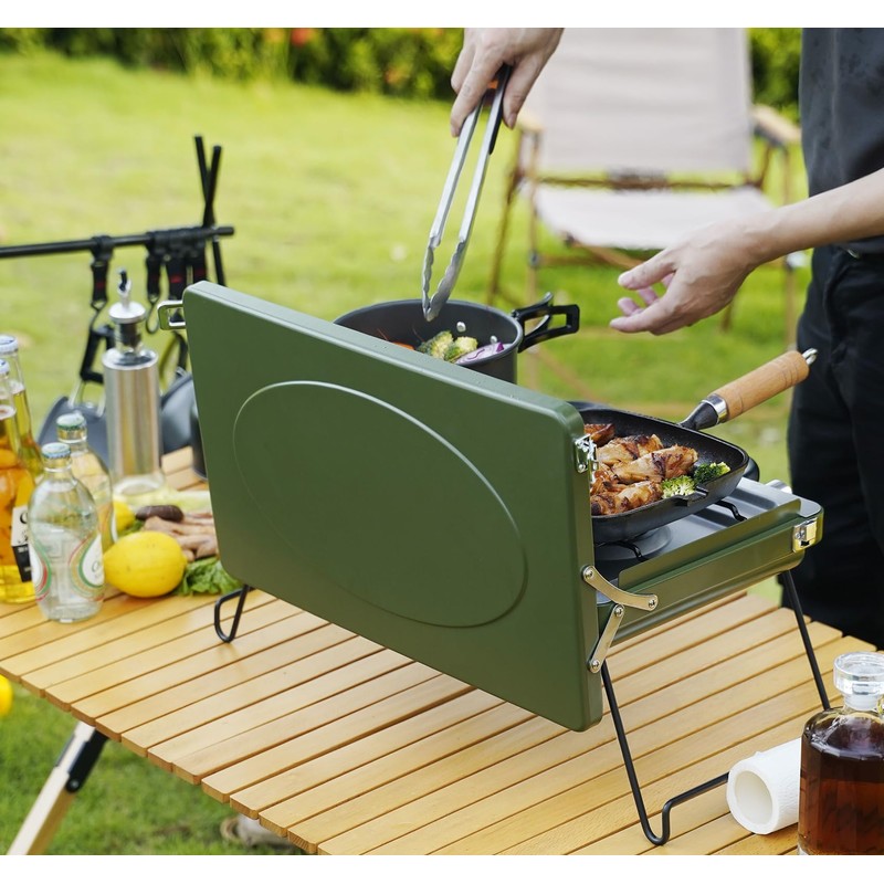 ONLYFIRE Portable Camping Stove 2-Burner, Propane Camp Stove with Foldable