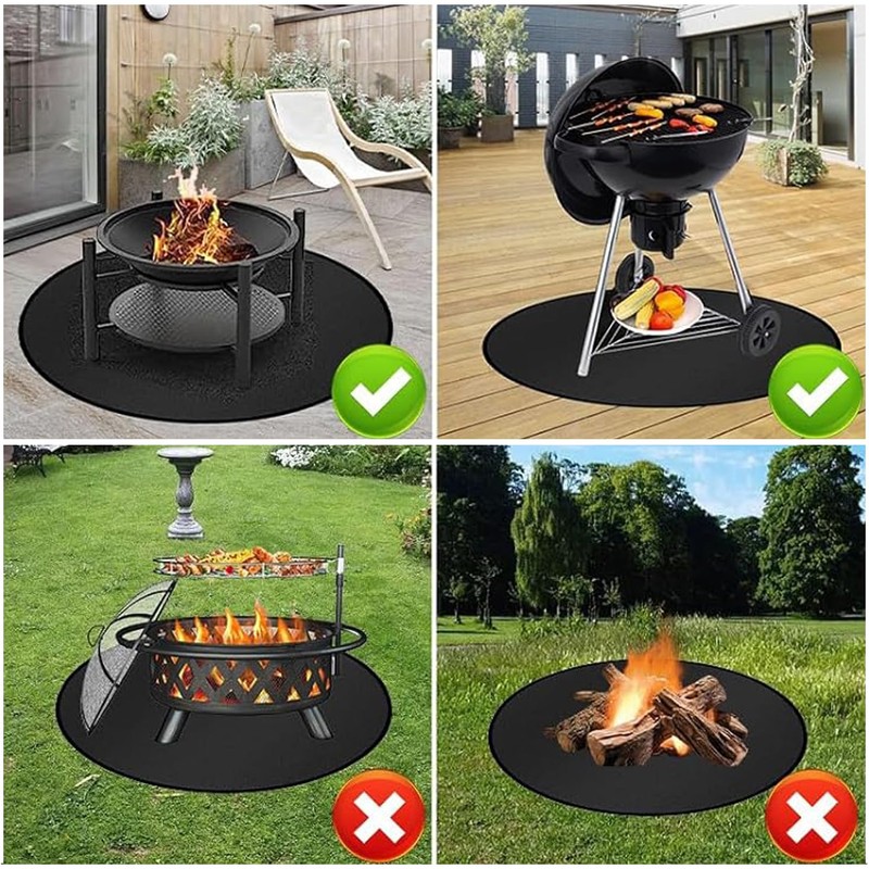 36 Inch Fireproof BBQ Mat,Fire Pit Mat,Fireproof Fireplace Mat,Under Grill
