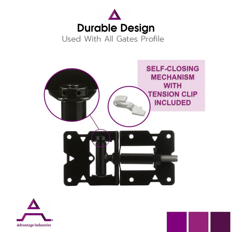 Advantage Industries Stainless-Steel Self-Closing Gate Hinge “Long Leg” | Horizontal