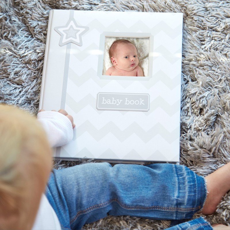 Lil' Peach First 5 Years Chevron Baby Memory Book, Newborn