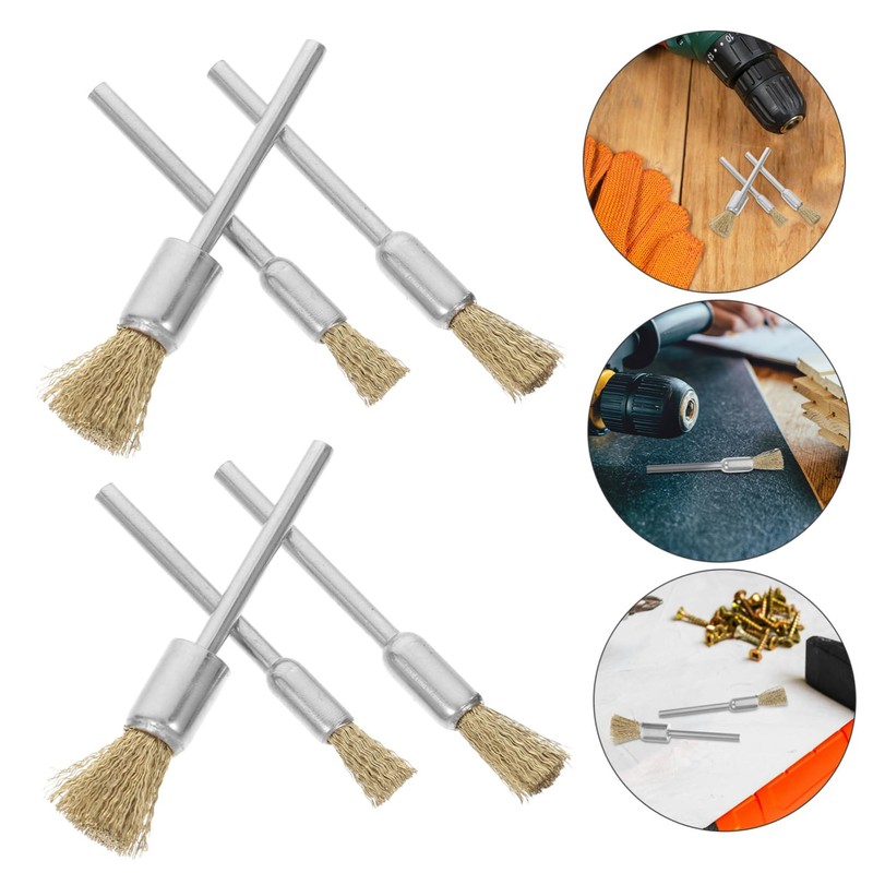 CHILDWEET 15pcs Handle Electric Grinding Brush Mini Metal Wire Wheel