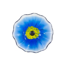 Dale Tiffany AW23138-D9 Fiore Bloom Hand Blown Flower Art Glass with Wall Mounting Bracket, Blue, 9-Inch Diameter
