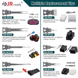 JRready ST5255 Pin Extractor Tool,Terminal Removal Tool Includes 8 Pcs Replacement Tips,Suitable for AMP/Delphi/Molex/Bosch Connector Etc.,Automotive/Computer Repair Terminal Release Tool Kit