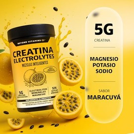 BEYOND VITAMINS Creatina Monohidratada con Electrolitos y Ciclodextrina para Mejor Absorción e Hidratación | Bebida Efervescente con Vitaminas y Miner