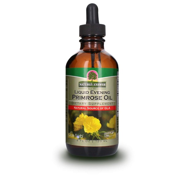 Nature's Answer Liquid Evening Primrose Oil 4oz Liquid | Cold Pressed | Essential All Natural Moisturizer for Hair, Skin, Nails | Rosacea Psoriasis Eczema Relief | Single Count