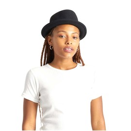 Brixton unisex adult Stout Pork Pie Fedora, Black/Black, Small US