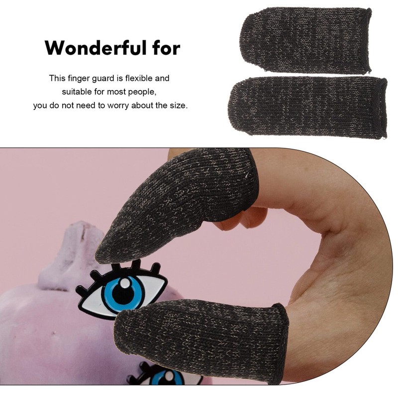Baluue 6pcs Cut Resistant Finger Cots Reusable Finger Protectors for