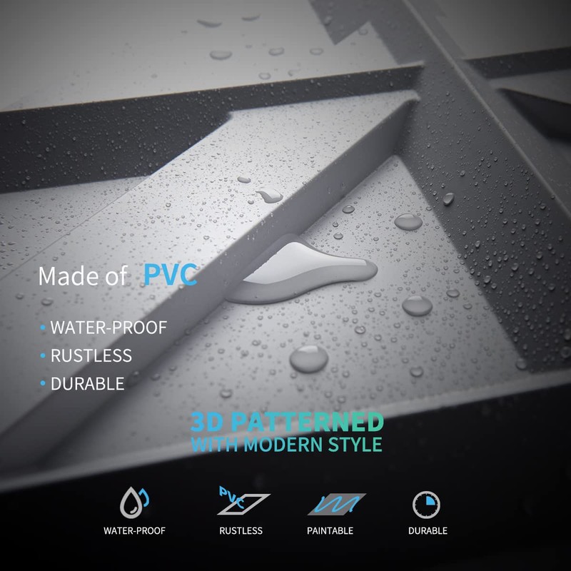 Art3d PVC 3D Wall Panel, Decorative Wall Tile in White