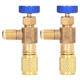 plplaaoo 2Pcs R22 Refrigerant Charging Valve,Refrigeration Valves, Fluoride Charging Adapter, Air Conditioning Refrigerant Flow Control Valve for R22 R404 R407 1/4SAE Thread Refrigerant Charging Valve