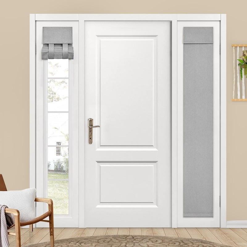 HOMEIDEAS Blackout Linen Sidelight Curtains for Front Door, Side Door