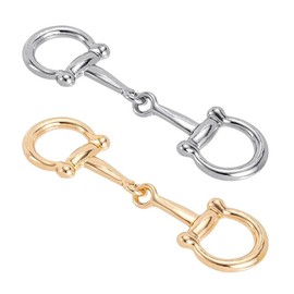 BYERUITE 2 PCS Horsebit Silk Scarf Buckle, Simple and Elegant Horsebit Clasp, Scarf Ring for Women (Gold, Silver)