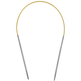 Aeelike 2.75mm Circular Knitting Needles 40cm, Short Round Knitting Needles with Flexible Cable, Metal Circular Needles for Knitting Socks, Fixed Circular Knitting Pins for Small Projects, Size US 2