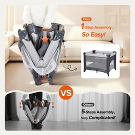 ELEMARA 3 in 1 Wide Baby Bassinet with Ajustable Side,2024 All Mesh Bedside Sleeper with Mattress,Sheet,Storage Pocket,Wheels and Trap,Playpen Travel Crib Bed with Bag