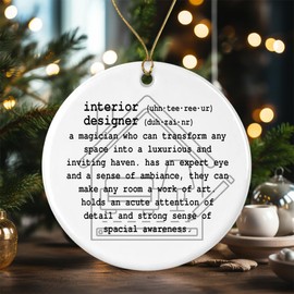 Interior Designer Ornament - Funny Definition Ornament - Gift for Coworker- Friend - Home Designer Gift - Thank You Gifts - Contractor Gift - Decorate Christmas Ceramic Ornament Printed on Both Sides