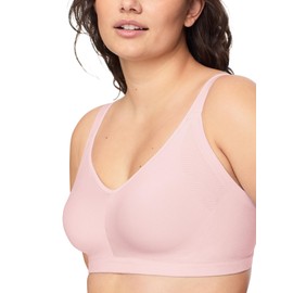 Warner's Women's Easy Does It Underarm-Smoothing with Seamless Stretch Wireless Lightly Lined Comfort Bra Rm3911a, Rosewater, L