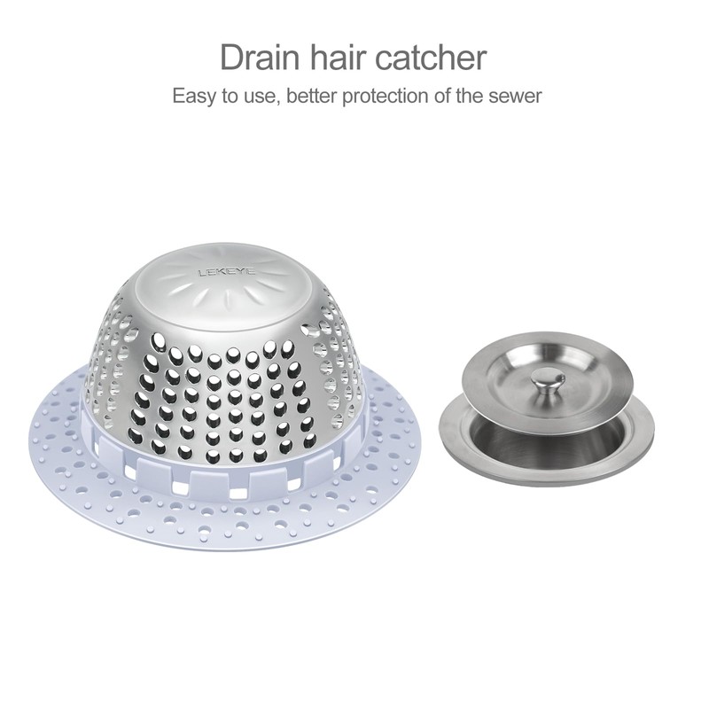 LEKEYE Shower Drain Hair Catcher/Bathtub Drain Cover/Drain Protector for Pop-Up