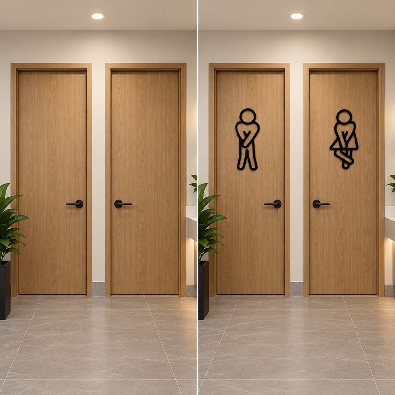 Funny Restroom Door Sign for Bathroom – 2D Acrylic Decorative