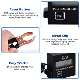 Digital Tachometer, 2 Stroke Digital Speedometer, Inductive Tachometer, Chainsaw, Petrol Engine, Lawnmower, Clip Tachometer, Chainsaw, High Chainsaws, Motorcycles Inductive