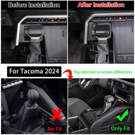 Car Shifter Gear Hand Brake Trim Cover Compatible with Toyota Tundra/Sequoia 2022-2025 Tacoma 2024+ Center Console Gear Shift Head Protection Cover Automatic Gear Shift Knob Cover Interior Accessories