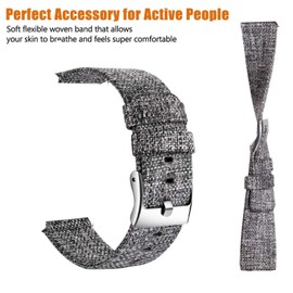 Compatible for Popglory Smartwatch Band, Giaogor Breathable Nylon Woven Fabric Replacement Accessory Strap Compatible for Popglory P22 / Donerton Smartwatch (Gray)