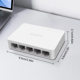 XMSJSIY 5-Port Gigabit Ethernet-Schalter RJ45 Netzwerk Splitter Hub 10/100/1000Mbps Unverwaltet für Router Laptop Internet-Geräte - 1PC