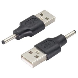 AAOTOKK (2 Pack USB to DC 3.0 × 1.1mm Power Adapter 5 Volt USB 2.0 A Male to DC 3.0×1.1mm Male DC Power Charge Barrel Connector for 5 Volt Small DC or USB Electronics Charging(M/3.0×1.1)