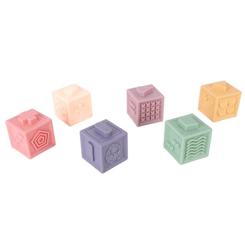 12PCS Children Silicone Building Blocks Soft DIY Educational Chewable Animals