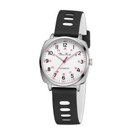 Diaofendi Nurse Watch for Medical Students,Doctors,Women Men with Second Hand and 24 Hour, Easy to Read Waterproof Watch (Small Silver-Black White)