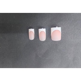 NOVO OVO Short Sharp Square White French Tip Nail Tips Press on BABY PINK, Need Builder Gel Top Coat Nail Glue, Soft Gel Fake Nail Extension, Full Cover False Nails for Salon DIY x 15 Sizes 240 pcs