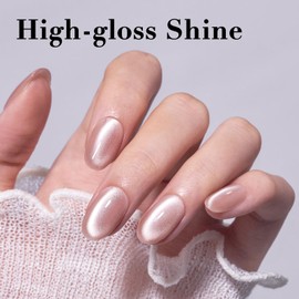 AZUREBEAUTY Cat Eye Nail Polish Quick Dry Nude Glitter Nail Polish Natural Infinite Shine Nail Lacquer Salon-Quality for Women Girl Gifts