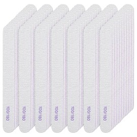 200 limas de uñas de grano 100/180 de doble cara, limas de uñas reutilizables para uñas acrílicas, herramientas de manicura profesionales para uñas na