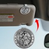 St Christopher Medal for Car 2 Pack, Metal Saint Christopher