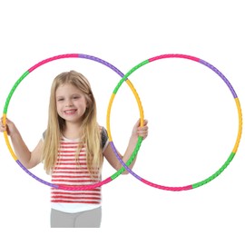 Uoimky Hula Hoop Reifen Kinder, 2 Stück Hoola Hoop Reifen Kinder, 8 Teiliger Abschnitte Abnehmbar und einstellbar Hoola-Reifen für Jungen und Mädchen Fitness für ab 4 Jahre Kinder
