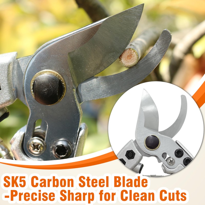 Gardzen 8" Bypass Prunning Shear Garden Scissors, SK5 Sharp Precision