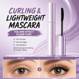 2PCS Mascara for Older Women, Long Lasting Curl Mascara Lengthening and Volumizing Mascaras, Water Resistant with Curl for Daily Wear for Women (Black+Brown)