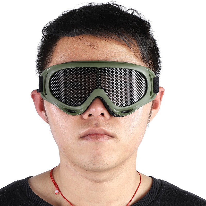X400 Tactics Mesh Goggles Steel Lenses Sunglass Outdoor Paintball Eyewear