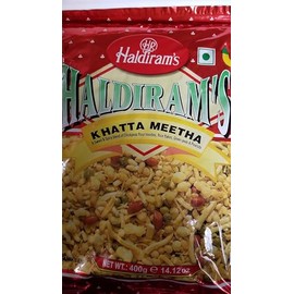 Haldiram's Khatta Meetha (Sweet-n-spicy) Mix of Chickpeas Flour Noodles,Rice flakes, Green Peas & Peanuts - 35.30oz, 1kg