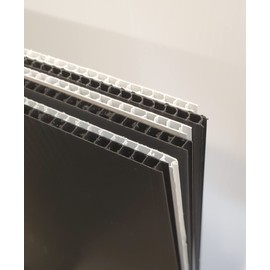 10 Pack Sibe-R-Plastics Corrugated Plastic Sheets-Sign 12" x 24" Vertical Black and White