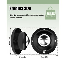 Self Adhesive Caster Wheels, Appliance Rollers for Kitchen Appliances, 1 Inch Swivel Steel Universal Wheel Appliance Sliders, 28 LBS Load Capacity Per Wheel Low Profile Roller (4 PCS, Black)