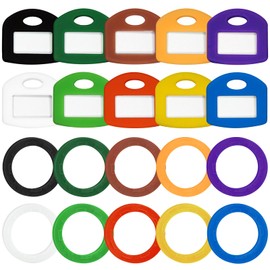 20 pieces key caps, key marking, round and square, 2 styles, 10 colours for easy identification of front door keys, key marker set