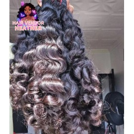 Free Tax Wholesale Raw Human Vietnamese Hair Extensions Indian Wave Curly Cambodian Natural Wave Burmese Curly Raw Hair Bundlescolor: 1 bundle natural wave, Stretched Length: 18 Inches