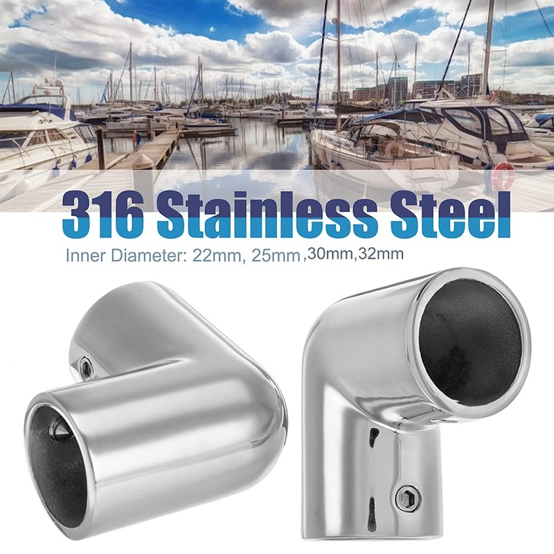 Handrail 2-Way Pipe Fitting Elbow,AICWIOO 90 Degree Pipe Connector 316