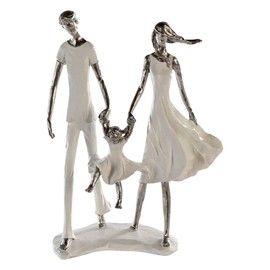 Casablanca Skulptur Dekofigur Family weiss/silber Polyresin 23x31x12cm 79804